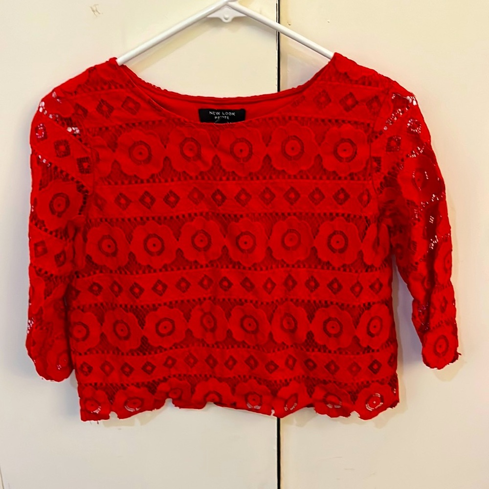 Red cropped top from New Look